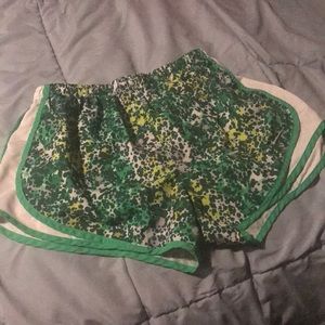 Green Patterned Nike Running Shorts